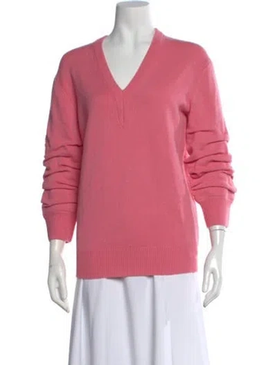 Pre-owned Michael Kors Cashmere V-neck Sweater In Pink