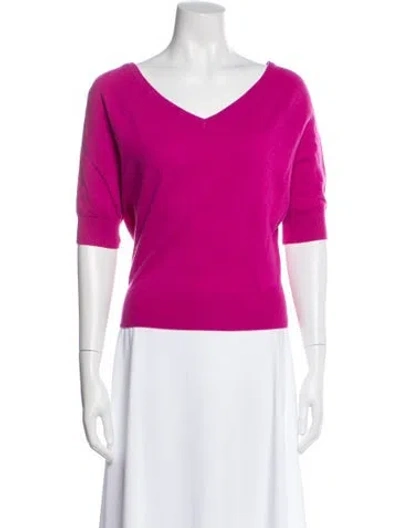 Pre-owned Michael Kors Cashmere V-neck Sweater In Pink