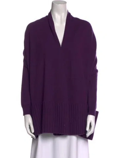 Pre-owned Michael Kors Cashmere V-neck Sweater In Purple