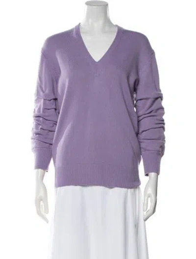 Pre-owned Michael Kors Cashmere V-neck Sweater In Purple