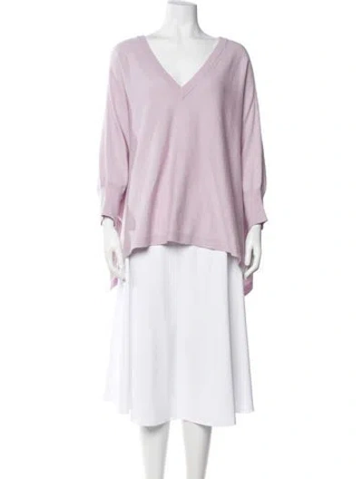 Pre-owned Michael Kors Cashmere V-neck Sweater In Purple