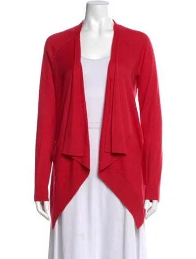 Pre-owned Michael Kors Cashmere V-neck Sweater In Red