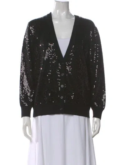 Pre-owned Michael Kors Cashmere V-neck Sweater W/ Tags In Black