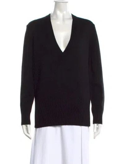 Pre-owned Michael Kors Cashmere V-neck Sweater W/ Tags In Black