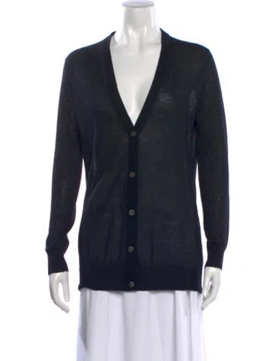 Pre-owned Michael Kors Cashmere V-neck Sweater W/ Tags In Blue