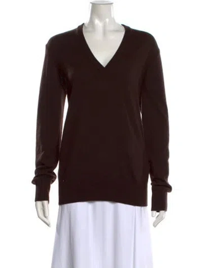 Pre-owned Michael Kors Cashmere V-neck Sweater W/ Tags In Brown