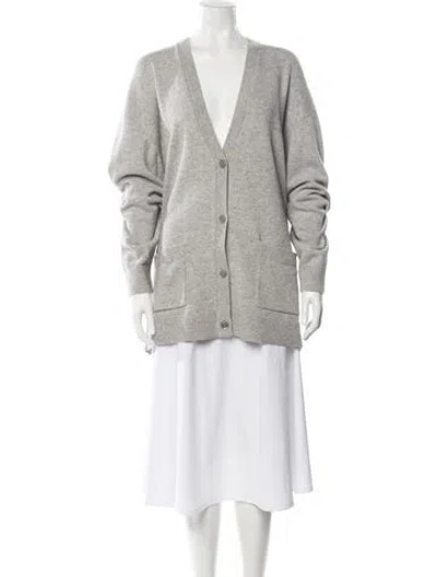 Pre-owned Michael Kors Cashmere V-neck Sweater W/ Tags In Gray