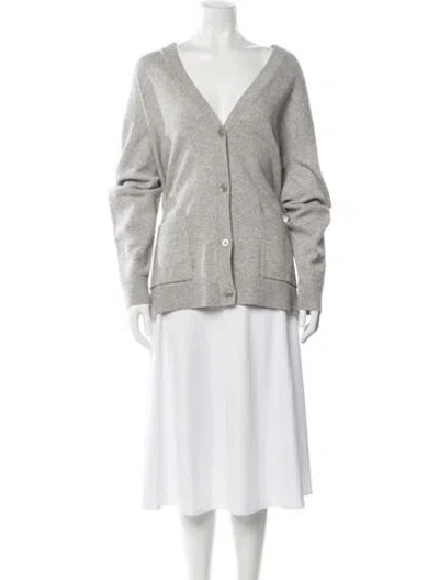 Pre-owned Michael Kors Cashmere V-neck Sweater W/ Tags In Gray