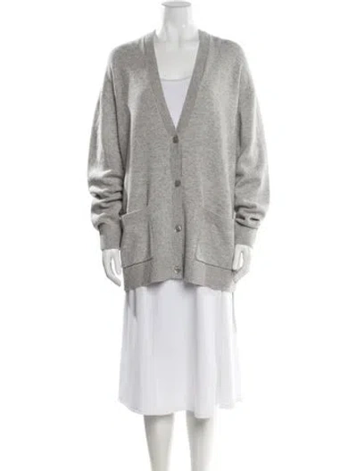 Pre-owned Michael Kors Cashmere V-neck Sweater W/ Tags In Gray