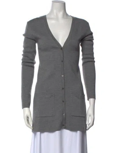 Pre-owned Michael Kors Cashmere V-neck Sweater W/ Tags In Gray