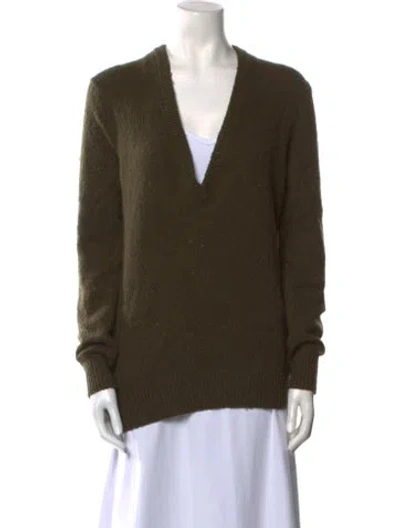Pre-owned Michael Kors Cashmere V-neck Sweater W/ Tags In Green