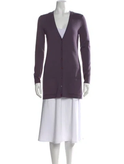 Pre-owned Michael Kors Cashmere V-neck Sweater W/ Tags In Purple
