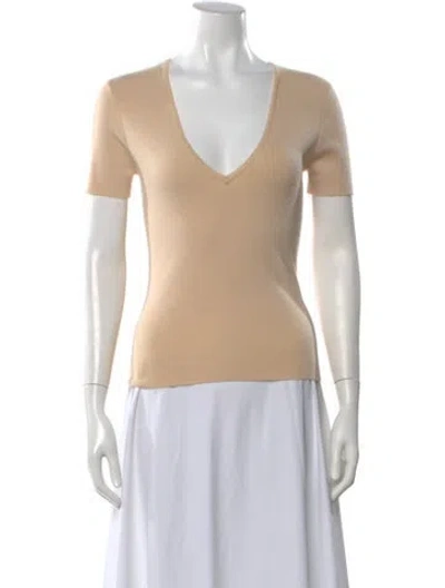 Pre-owned Michael Kors Cashmere V-neck T-shirt In Neutral