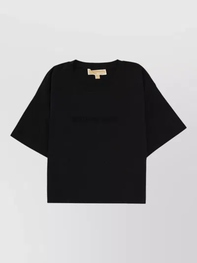 Michael Kors Casual Short Sleeve Crew Neck Top In Black