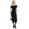 Michael Kors Embellished Stretch Knit Off-the-shoulder Dress In Black