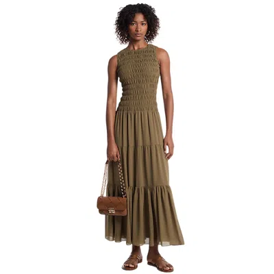 MICHAEL KORS CASUAL WOMAN CLOTHES MICHAEL KORS - SMOCKED TANK DRESS - GREEN