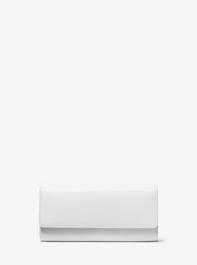 Michael Kors Cate Leather Clutch In White