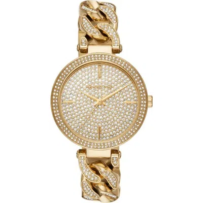 Michael Kors Catelyn Quartz Crystal Glitz Dial Ladies Watch Mk4674 In Gold Tone