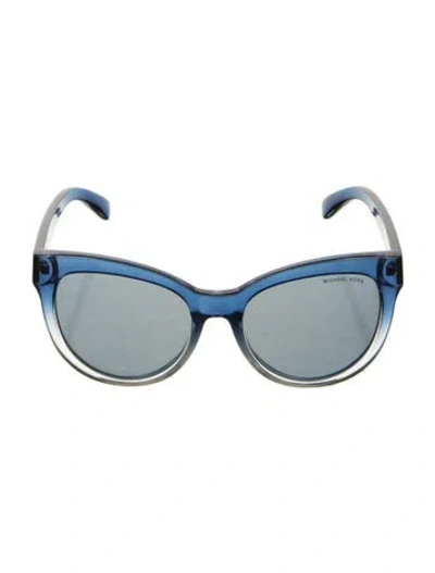 Pre-owned Michael Kors Cat-eye Tinted Sunglasses In Blue