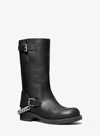 Michael Kors Cayden Leather Boot In Black
