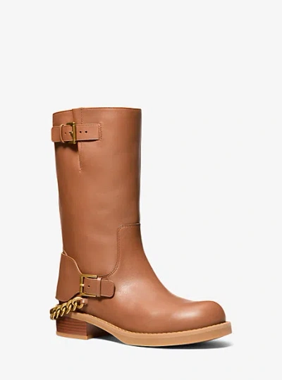 Michael Kors Cayden Leather Boot In Brown