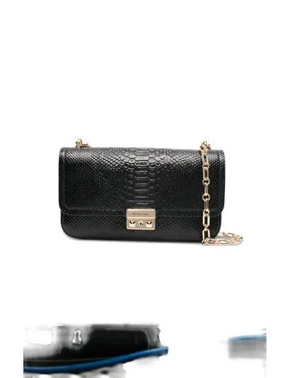 Michael Kors Cece Leather Shoulder Bag In Black