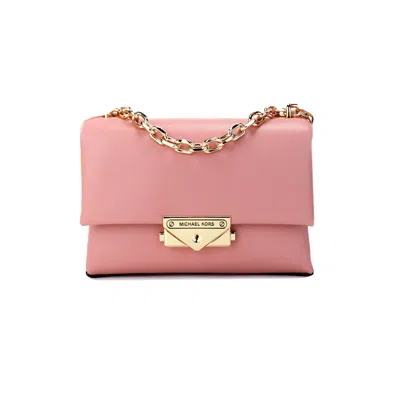 Michael Kors Cece Small Primrose Vegan Leather Convertible Flap Crossbody Bag In Pink