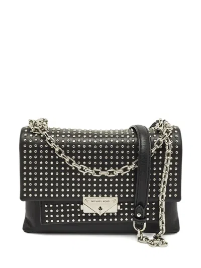 Pre-owned Michael Kors Cece Studded Leather Shoulder Bag In Black