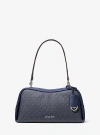 Michael Kors Cecily Medium Signature Logo Shoulder Bag In Blue