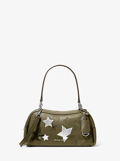 Michael Kors Cecily Small Embellished Shoulder Bag In Green
