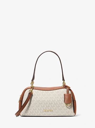 Michael Kors Cecily Small Signature Logo Shoulder Bag In Brown