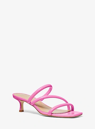 Michael Kors Celia Patent Kitten Sandal In Pink