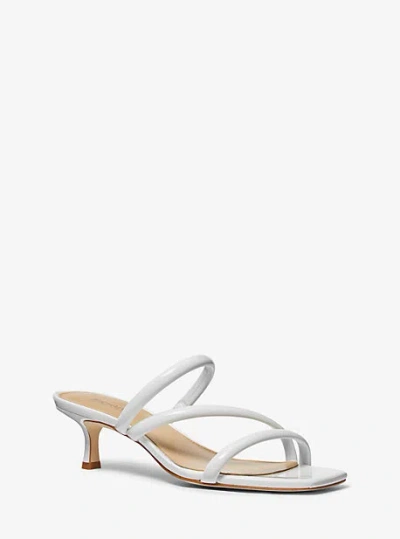 Michael Kors Celia Patent Kitten Sandal In White