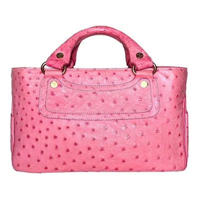 Pre-owned Michael Kors Celine Rare Exotic Pink „barbie“ Ostrich Skin Boogie Bag By  2000s