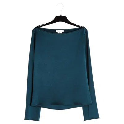 Pre-owned Michael Kors Céline Top Fr38  Dark Green Acetate Satin Blouse Uk10 Us8 Celine