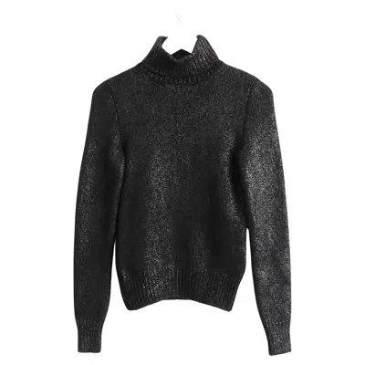 Pre-owned Michael Kors Celine X  Metalic Painted Cashmere Mix Jumper In Black