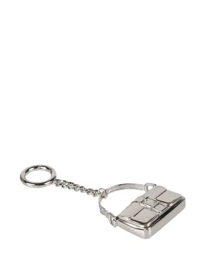 Michael Kors Chain-bag Keyring In Metallic