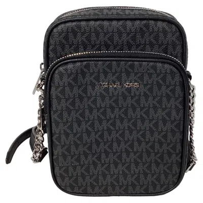Michael Kors Chain Crossbody Bag In Black Leather