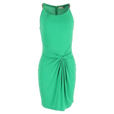Michael Kors Chain Halter Dress In Green Rayon