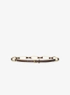 Michael Kors Chain Link Leather Belt In Brown