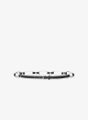 Michael Kors Chain Link Leather Belt In Black