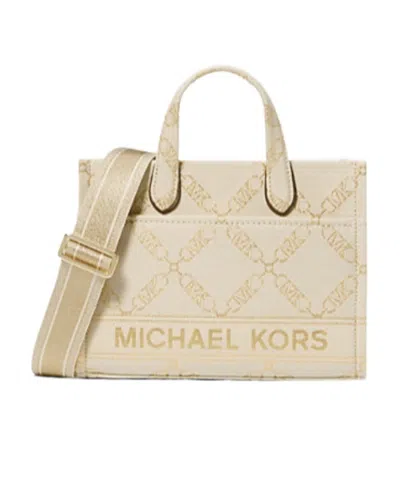 Michael Kors Chain-link Monogram Tote Bag In Nude