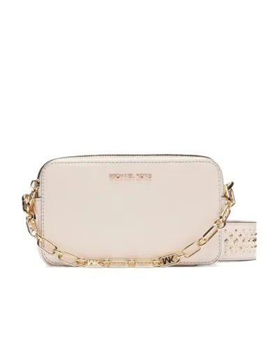 Michael Kors Chain Logo Shoulder Bag In White