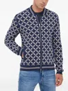 Michael Kors Chain-pattern Zip-up Sweatshirt In Blue