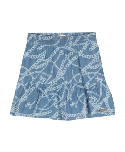 Michael Kors Chain Printed Skirt In Blue