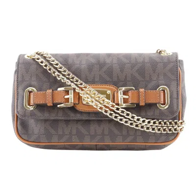 Michael Kors Chain Shoulder Bag Pvc In Brown
