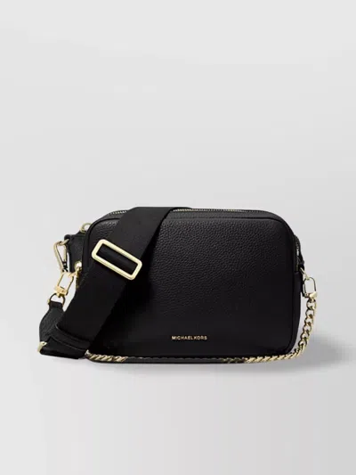 Michael Kors Chain Strap Shoulder Bag With Gold Hardware In Black