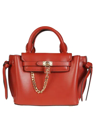 Michael Kors Chained Top Handle Tote Bag In Red