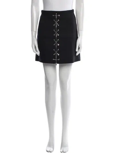 Pre-owned Michael Kors Chain-link Accents Mini Skirt In Black