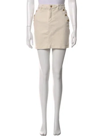 Pre-owned Michael Kors Chain-link Accents Mini Skirt In White